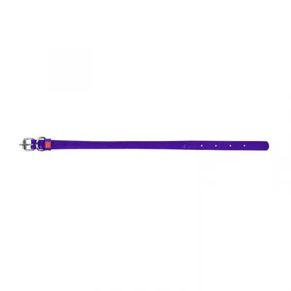Okrúhly kožený obojok fialový, Obvod krku: 33-41cm, šírka obojku: 8mm