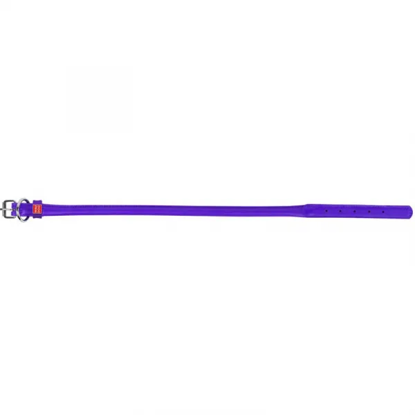 Okrúhly kožený obojok fialový, Obvod krku: 33-41cm, šírka obojku: 8mm
