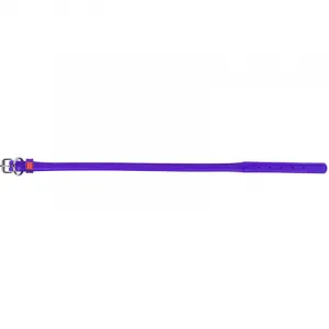Okrúhly kožený obojok fialový, Obvod krku: 33-41cm, šírka obojku: 8mm