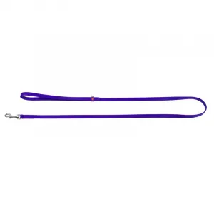 Ploché kožené vodítko fialovej farby 122cm, šírka: 12 mm