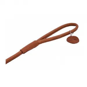 Okrúhle kožené vodítko Soft hnedé 183cm, Šírka: 4 mm