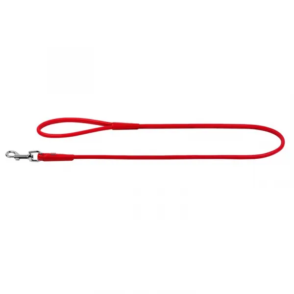 Okrúhle kožené vodítko červenej farby 122cm, Šírka: 10 mm