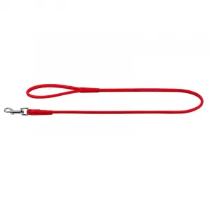 Okrúhle kožené vodítko červenej farby 122cm, Šírka: 10 mm