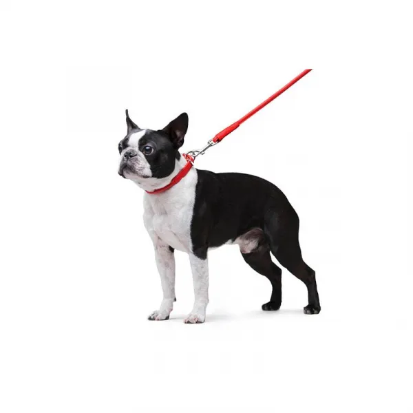 Okrúhle kožené vodítko červenej farby 122cm, Šírka: 10 mm