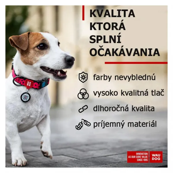 Nylonový obojok s QR kódom melónový, Varianta: M