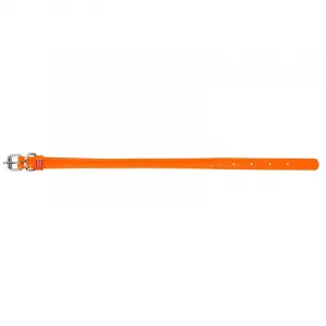Okrúhly kožený obojok oranžový, Obvod krku: 33-41cm, šírka obojku: 8mm