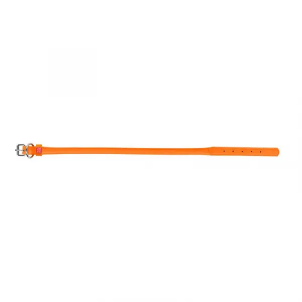 Okrúhly kožený obojok oranžový, Obvod krku: 33-41cm, šírka obojku: 8mm