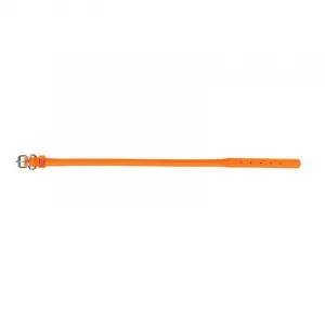 Okrúhly kožený obojok oranžový, Obvod krku: 33-41cm, šírka obojku: 8mm