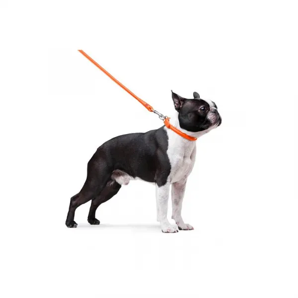 Okrúhle kožené vodítko oranžovej farby 122cm, Šírka: 8 mm