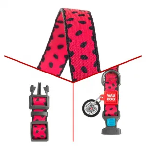 Nylonový obojok s QR kódom melónový, Varianta: M