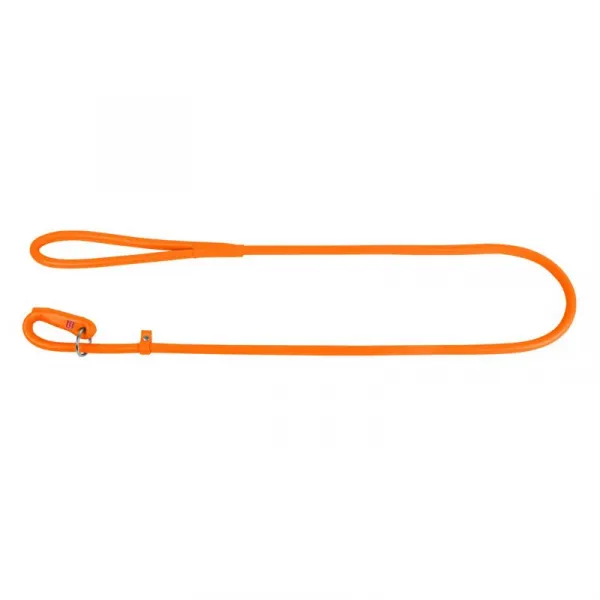 Okrúhle kožené škrtiace vodítko oranžové 135cm, Šírka: 4 mm