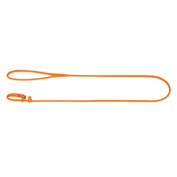 Okrúhle kožené škrtiace vodítko oranžové 135cm, Šírka: 4 mm