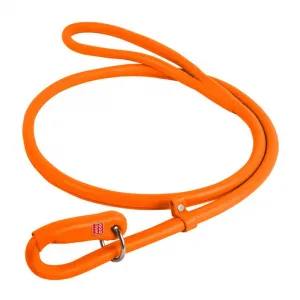 Okrúhle kožené škrtiace vodítko oranžové 135cm, Šírka: 4 mm