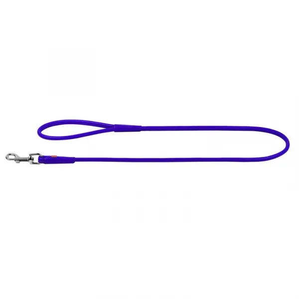 Okrúhle kožené vodítko fialovej farby 122cm, Šírka: 4 mm