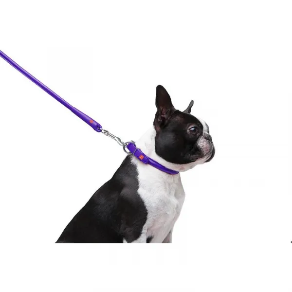 Okrúhle kožené vodítko fialovej farby 122cm, Šírka: 4 mm