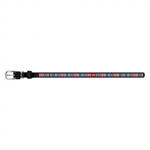 Kožený obojok so vzorom ETHNO čierny, Obvod krku: 21-29 cm, širka: 12 mm