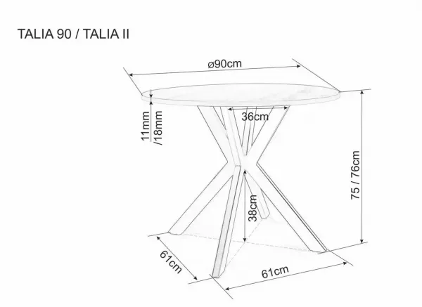 Signal Jedálenský stôl TALIA II | dub 90 cm