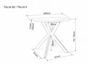 Signal Jedálenský stôl TALIA II | dub 90 cm