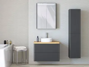 Mereo Siena, kúpeľňová galérka 64 cm, zrkadlová skrinka, antracit mat CN436GA