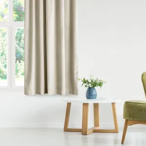 Záves AmeliaHome Velvet s multifunkčnou páskou svetlo béžový, veľkosť 140x270