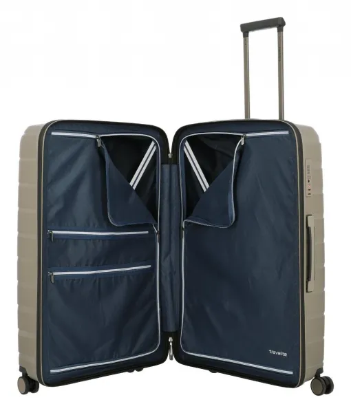 Veľký škrupinový kufor na kolieskach Travelite Air Base L Champagne metallic