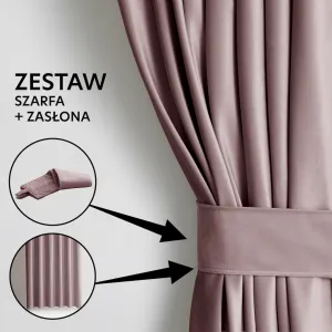 Záves AmeliaHome Velvet s multifunkčnou páskou tmavo béžový, veľkosť 140x270