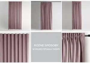 Záves AmeliaHome Velvet s multifunkčnou páskou tmavo béžový, veľkosť 140x270