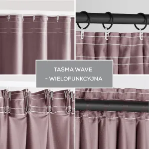 Záves AmeliaHome Velvet s multifunkčnou páskou tmavo béžový, veľkosť 140x270