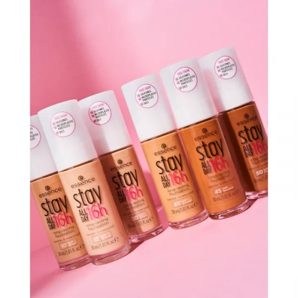 essence Stay ALL DAY 16h vodeodolný make-up odtieň 10 Soft Beige 30 ml