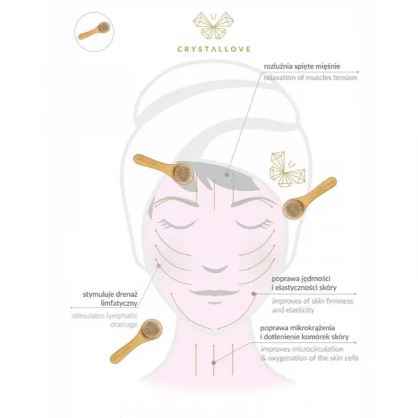 Crystallove Bamboo Face Brush čistiaca kefka na pleť 1 ks