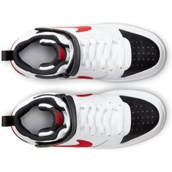 Chlapčenská rekreačná obuv NIKE Court Borough Mid 2 white black university red