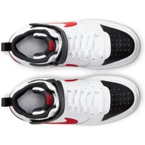 Chlapčenská rekreačná obuv NIKE Court Borough Mid 2 white black university red