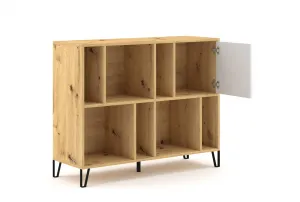 Vivaldi Regál Bilbao 123,4 cm dub artisan/bílý