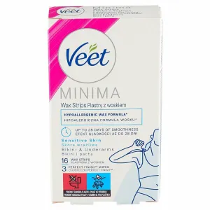 Veet Minima Hypoalergénne voskové pásiky bikiny a podpazušie a obrúsky 16 ks 1bal.