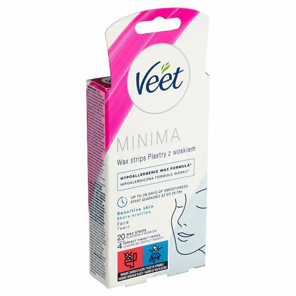 Veet Minima Easy Gel voskové pásiky na tvár a obrúsky 20 ks 1bal.