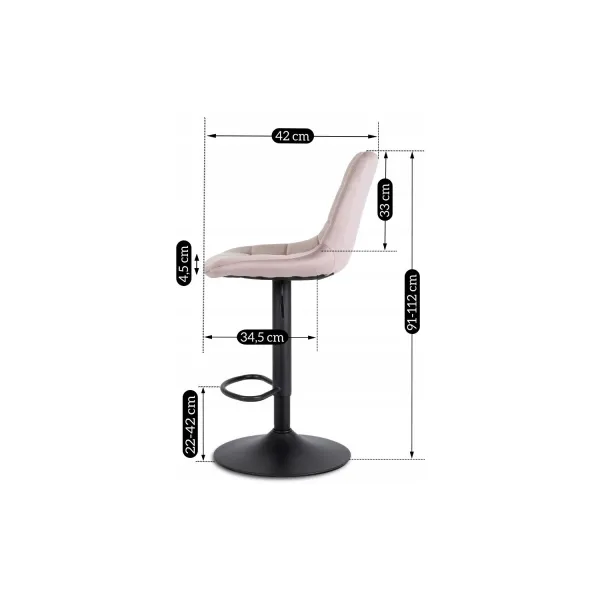 Vivaldi Barová stolička Arcos ružová/čierna