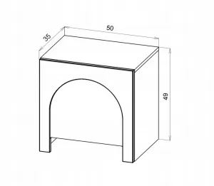 Vivaldi Nočný stolík Arco 50 cm biela