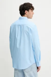 Bavlnená košeľa Tommy Jeans šedá farba, regular, s golierom button-down, DM0DM21298