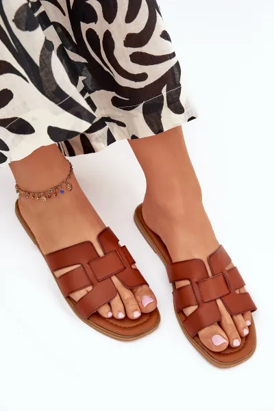Boto Dámske sandále na plochom podpätku Camel Mirona