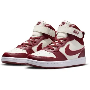 Nike COURT BOROUGH MID 2 Detské členkové tenisky, vínová, veľkosť 28