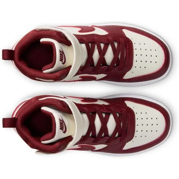 Nike COURT BOROUGH MID 2 Detské členkové tenisky, vínová, veľkosť 28
