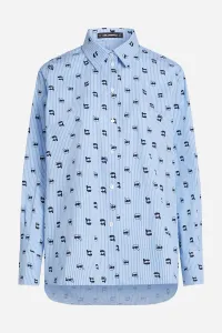 Blúzka Karl Lagerfeld Ikon Aop Print Blouse Kentucky Blue Stripe