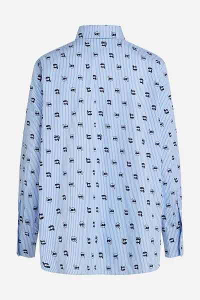Blúzka Karl Lagerfeld Ikon Aop Print Blouse Kentucky Blue Stripe