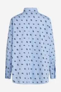 Blúzka Karl Lagerfeld Ikon Aop Print Blouse Kentucky Blue Stripe
