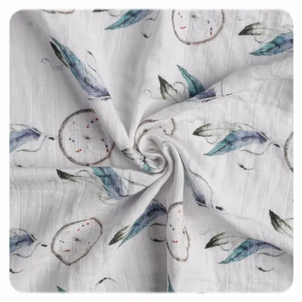 XKKO BMB Bambusová froté osuška s kapucňou, 90x90 - Dream Catcher BMBHOOD9002