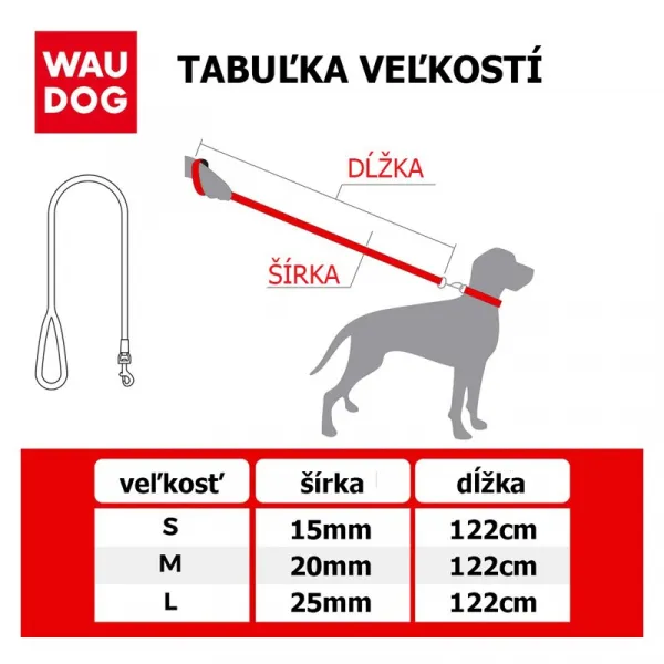 Nylonové vodítko melónové 122cm, Veľkosť: M
