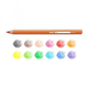 Farbičky Colored Pencils MAXI trojhranné, drevené, nelámavé 12ks-CARIOCA + Farebné strúhatko univerzálne 3ks-CARIOCA