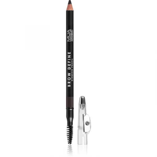 MUA Makeup Academy Brow Define dlhotrvajúca ceruzka na obočie s kefkou odtieň Dark Brown 1,2 g