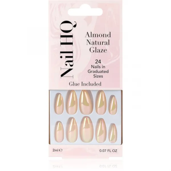 Nail HQ Almond umelé nechty Natural Glaze 24 ks