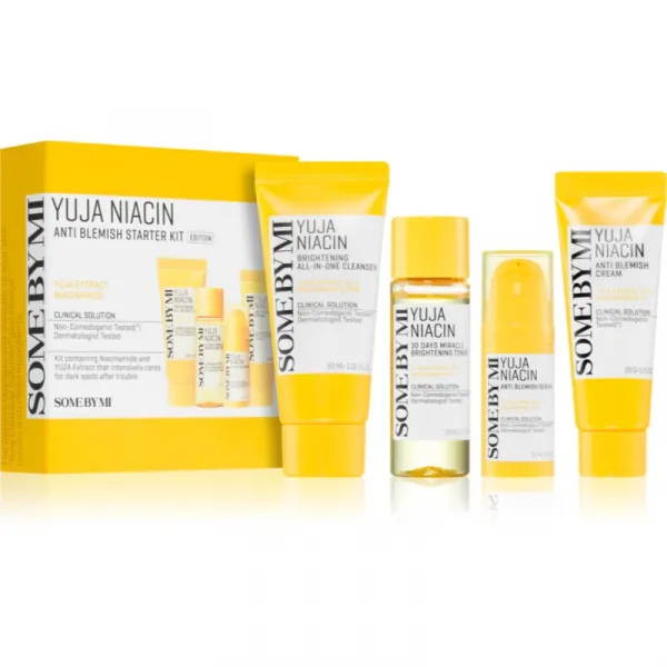 Some By Mi Yuja Niacin Anti Blemish Starter Kit cestovná sada pre zjednotenie farebného tónu pleti